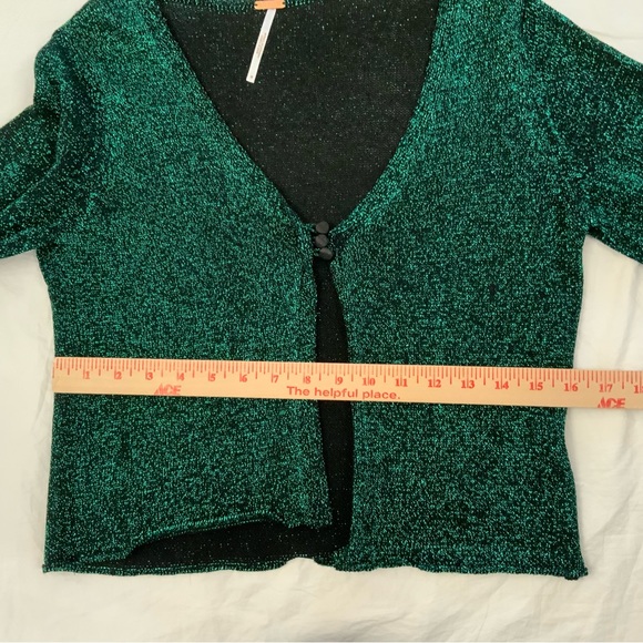 Free People Emerald Green Emmaline Metallic Cardigan Sweater Size Medium
New - Picture 9 of 12